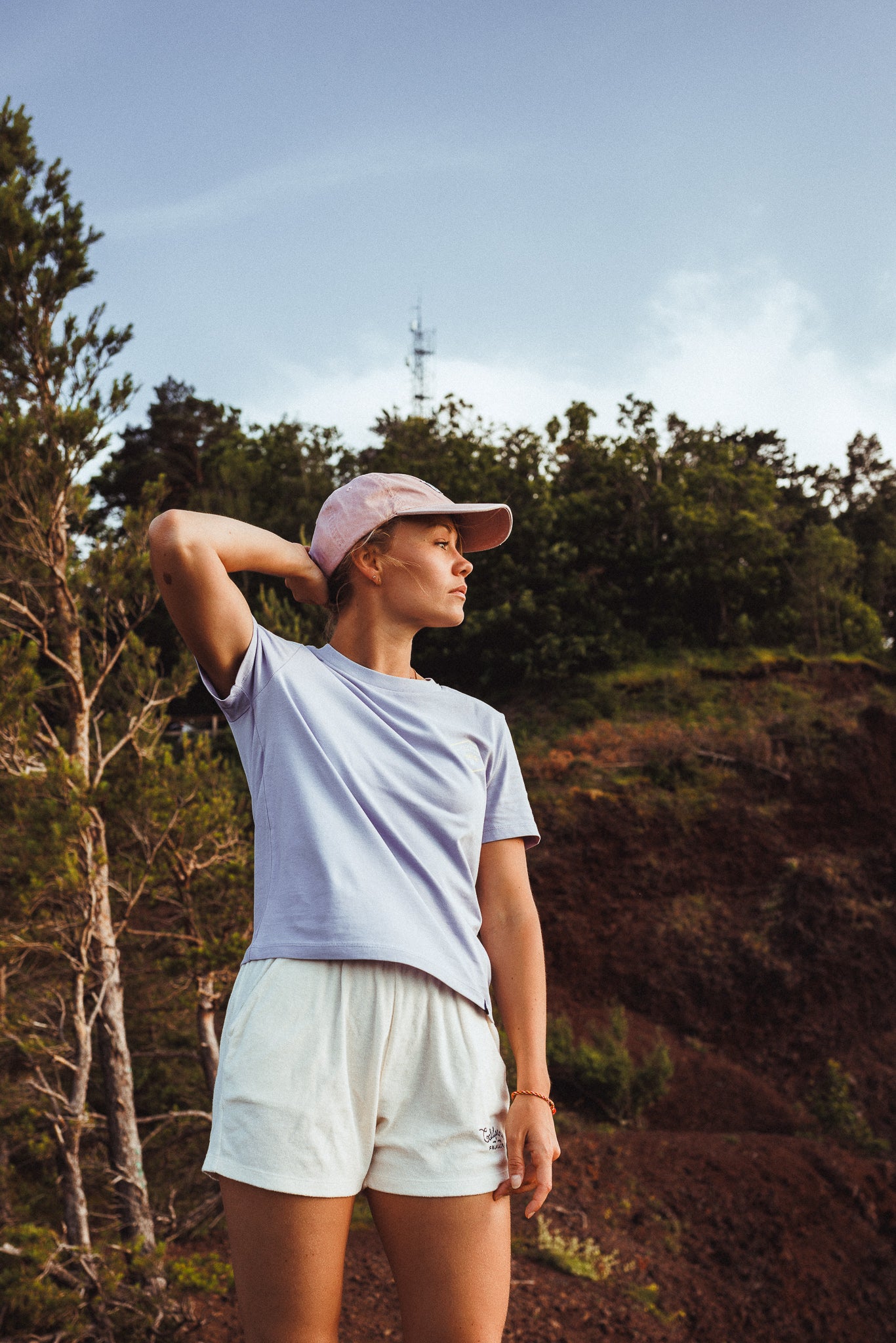 Women T-shirt Palms Sign Lavender