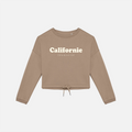 Women Crewneck Crop Vintage Logo Sand