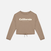 Women Crewneck Crop Vintage Logo Sand