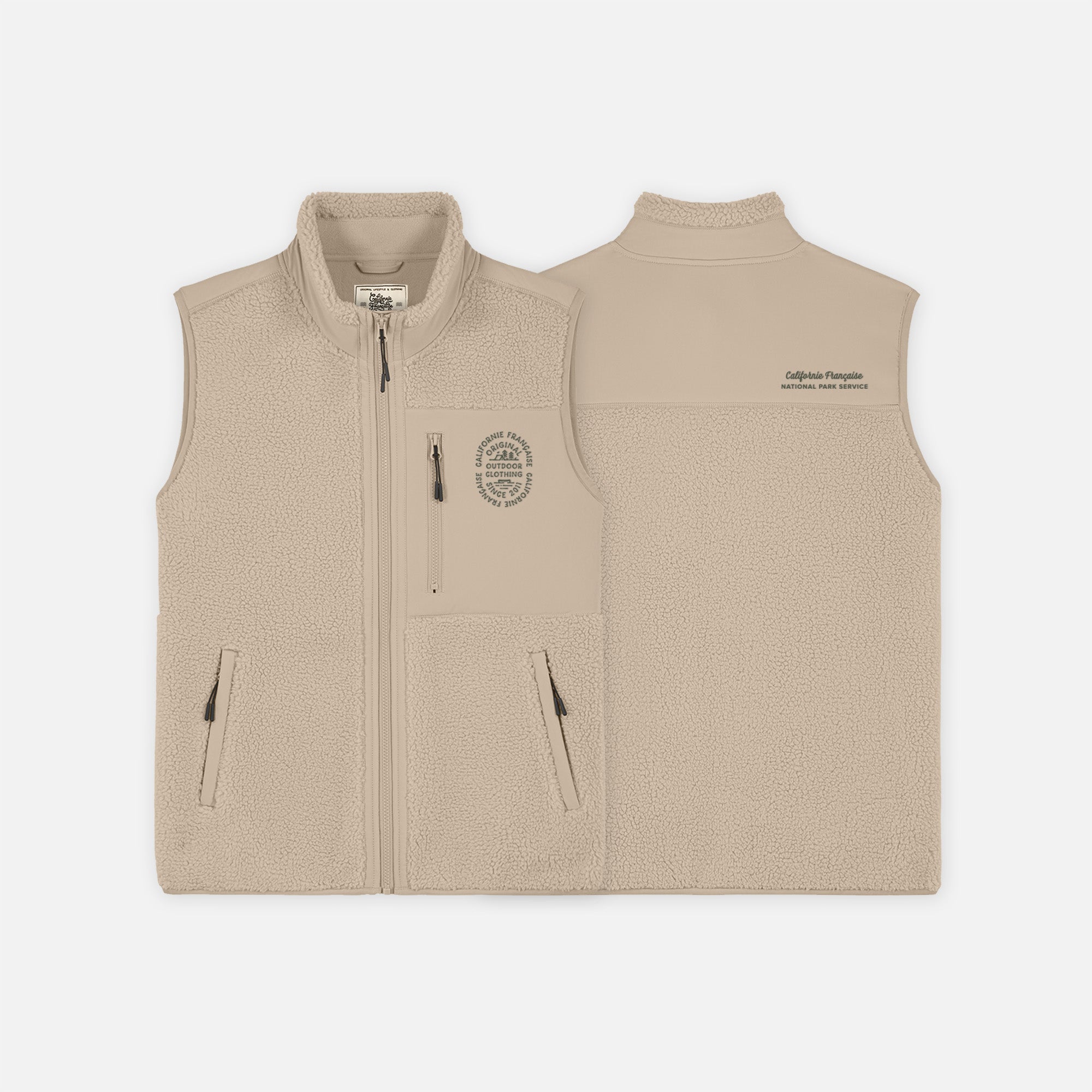 Zipped Fluffy Warmer Sand