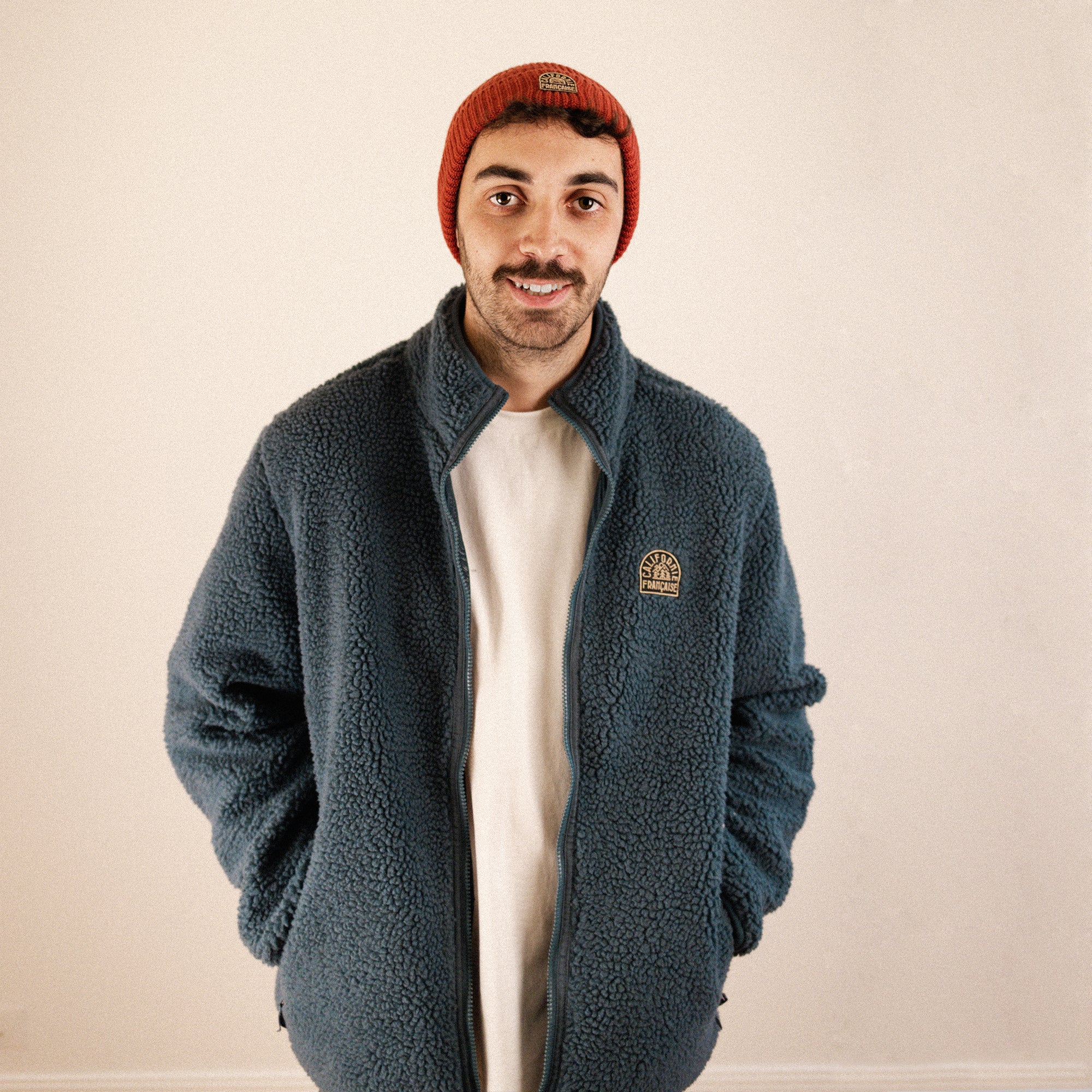 Zipped Fluffy Sweater Cobalt