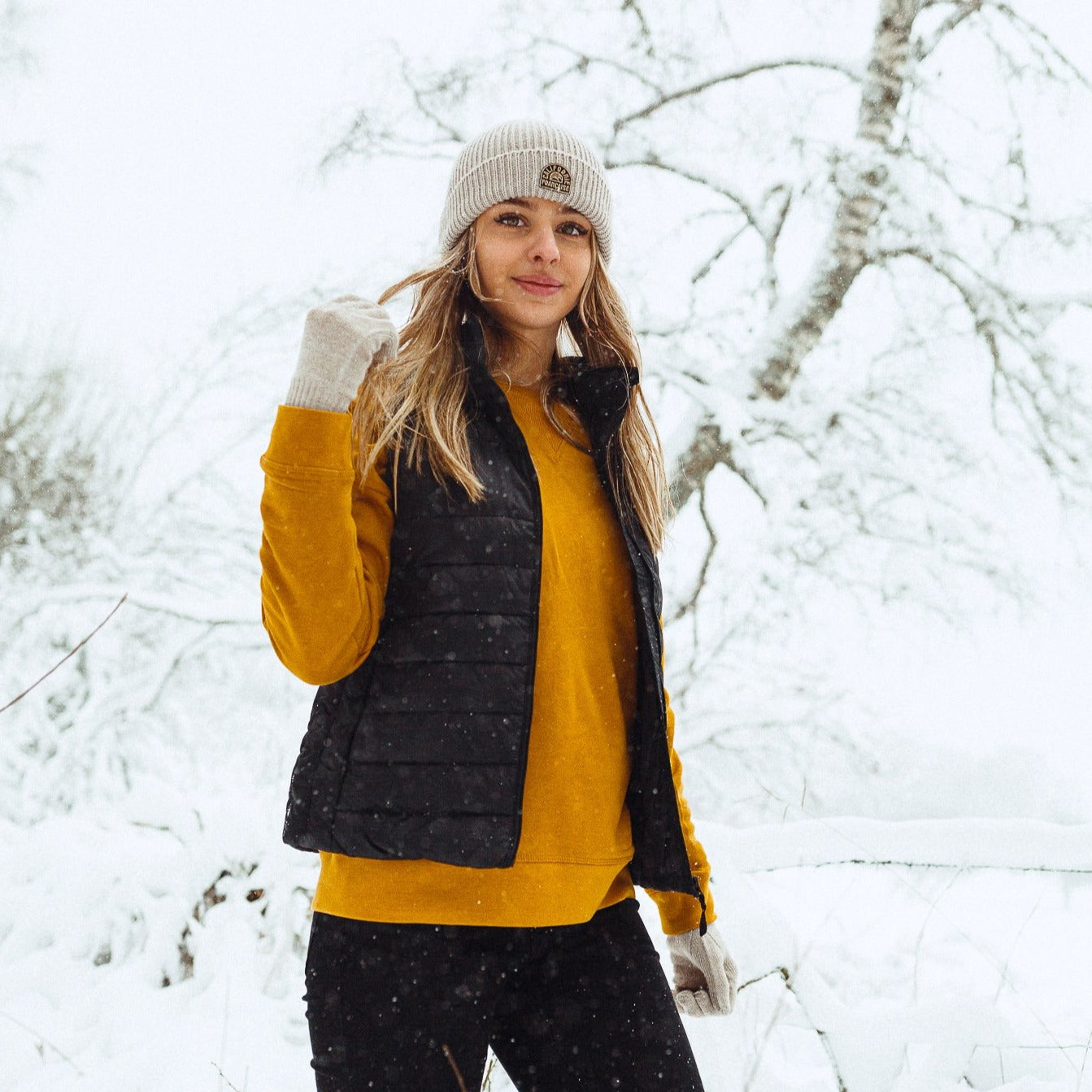 Women Puffy Jacket NPS Emblem Black